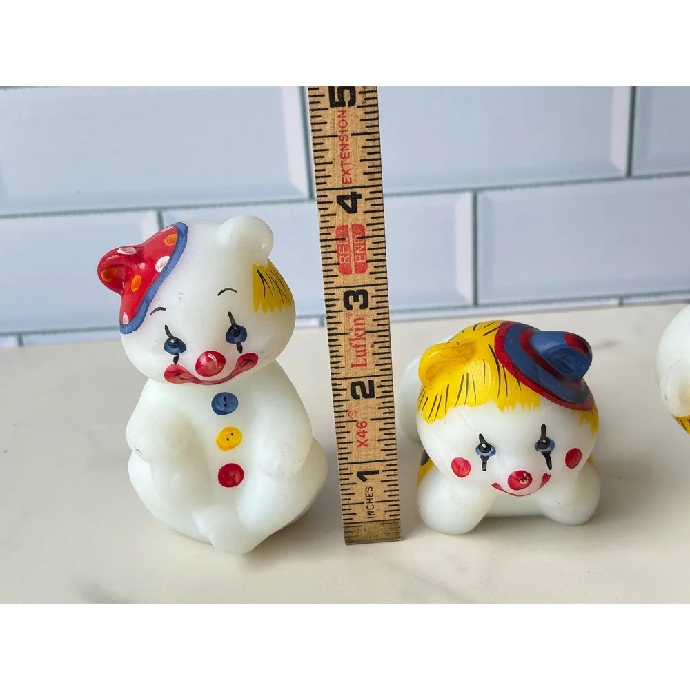3 Pc Fenton Art Glass Centennial Countdown Celebration Clown Bear Figurines  USA